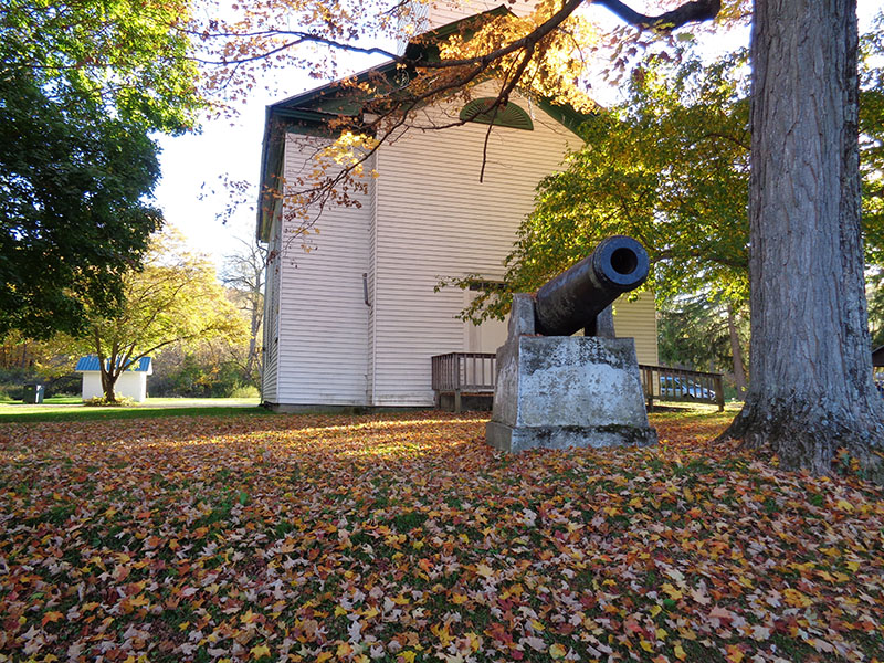 Cannon in front of GAR Hall at Island Park
